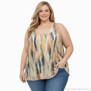 Torrid Georgette Tank Top Chiffon Trim Stripe Multicolor Plus Size 2X